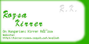 rozsa kirrer business card